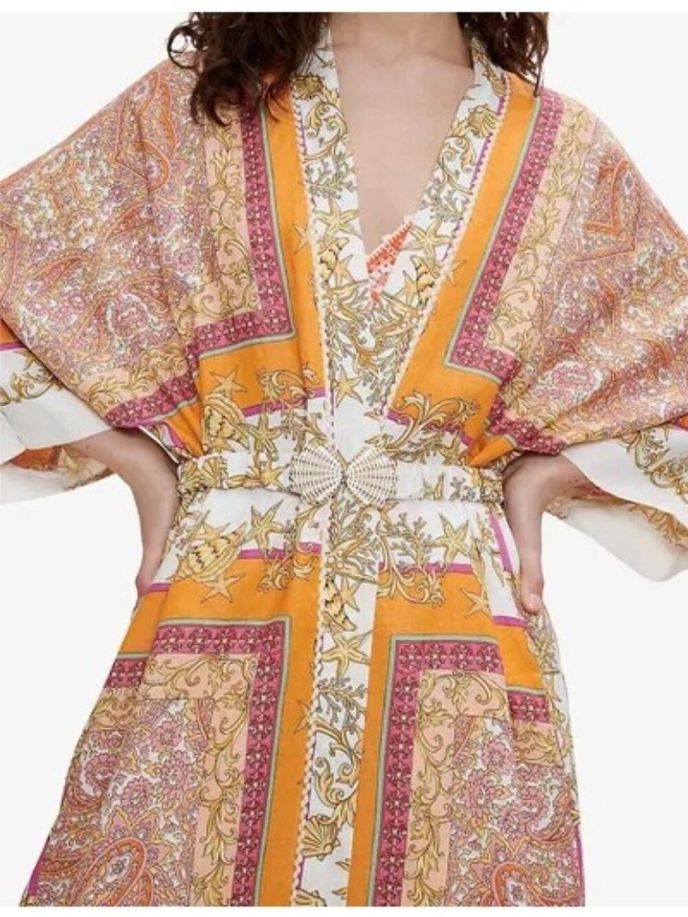 MAJE Voquillage Linen Graphic Kimono EU 38 / US Medium New with Tag - Picture 3 of 6